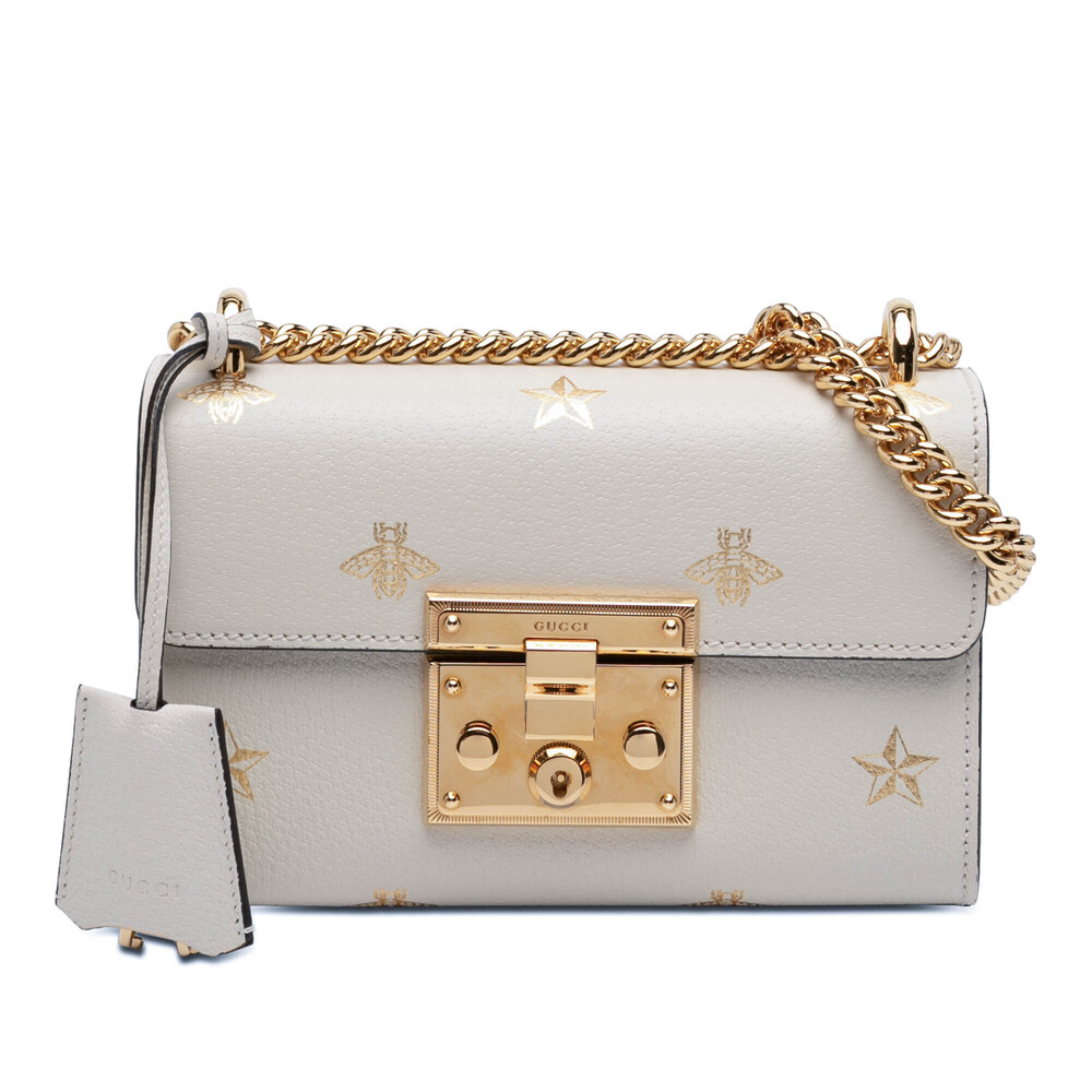 Pre-Loved Gucci Small Leather Bee Star Padlock Crossbody